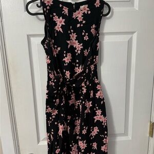 Floral Black and Pink Women's Dress
